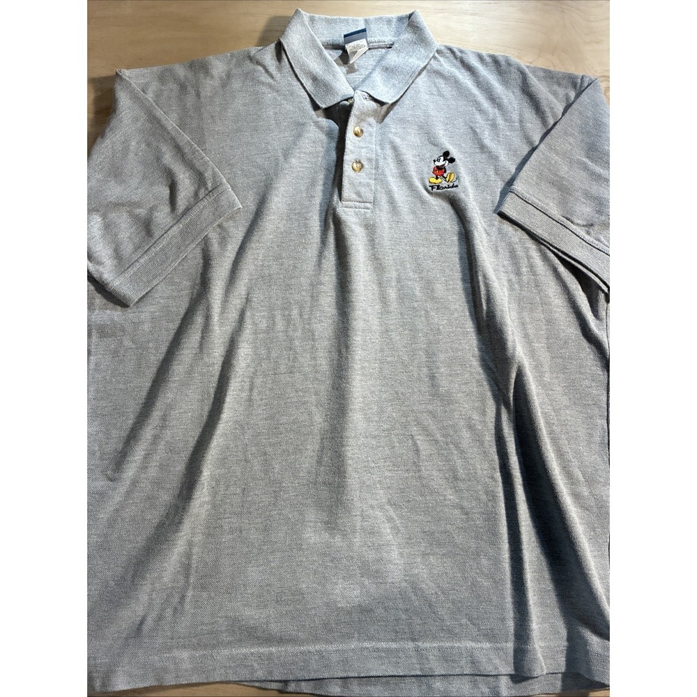 Disney Men's XL Gray‎ Polo Walt Disney World Mickey Mouse